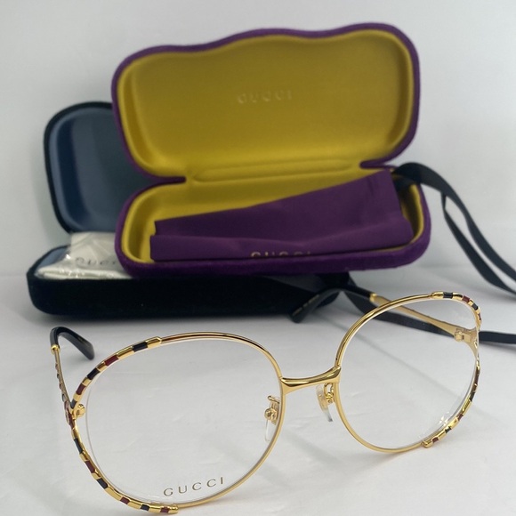 💯- New Authentic Gucci Demo Round Ladies Eyeglasses GG0596OA 003 58 - Picture 3 of 14